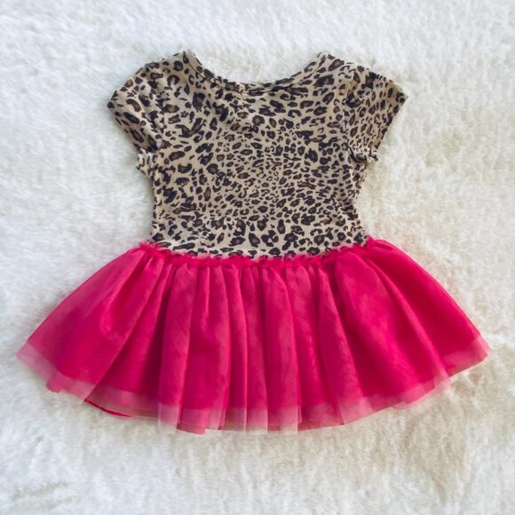 Bonnie Baby Leopard Print Pink Tulle Dress Girl's Size 18 months - Picture 5 of 7